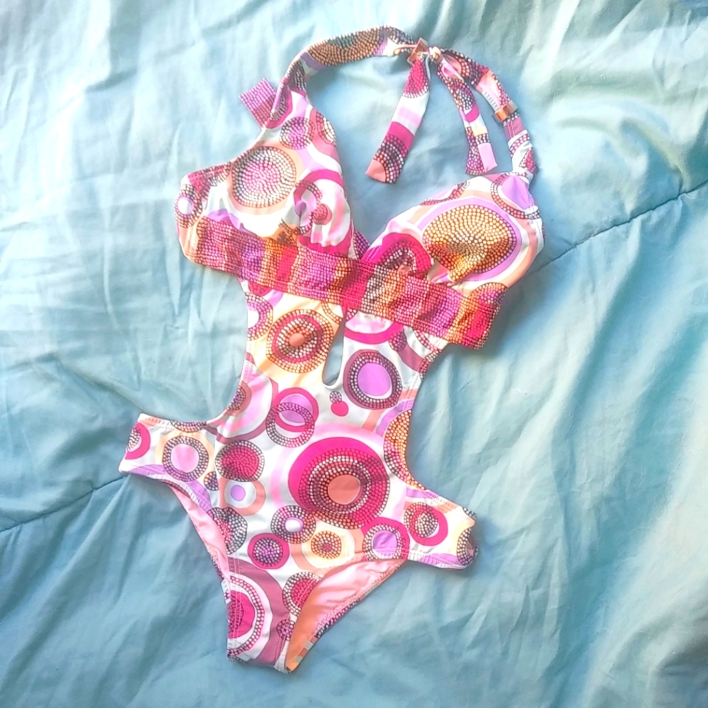 Garotas M One-Piece Backless Swim Suit